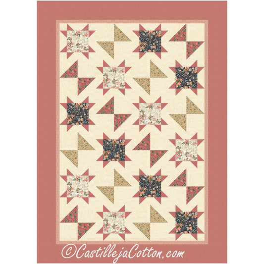 Butterfly Sonata quilt features butterfly blocks alternating with star blocks.