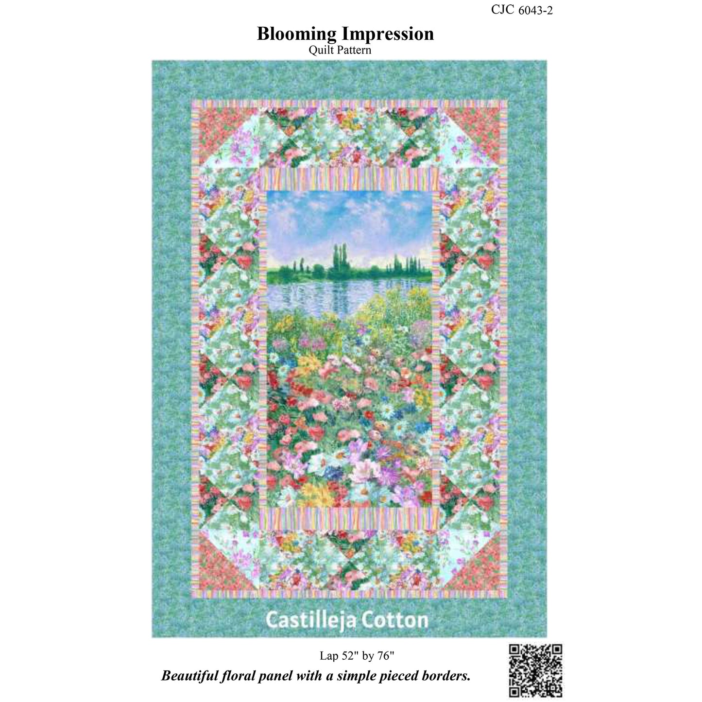 Cover image of pattern for Blooming Impression quilt.