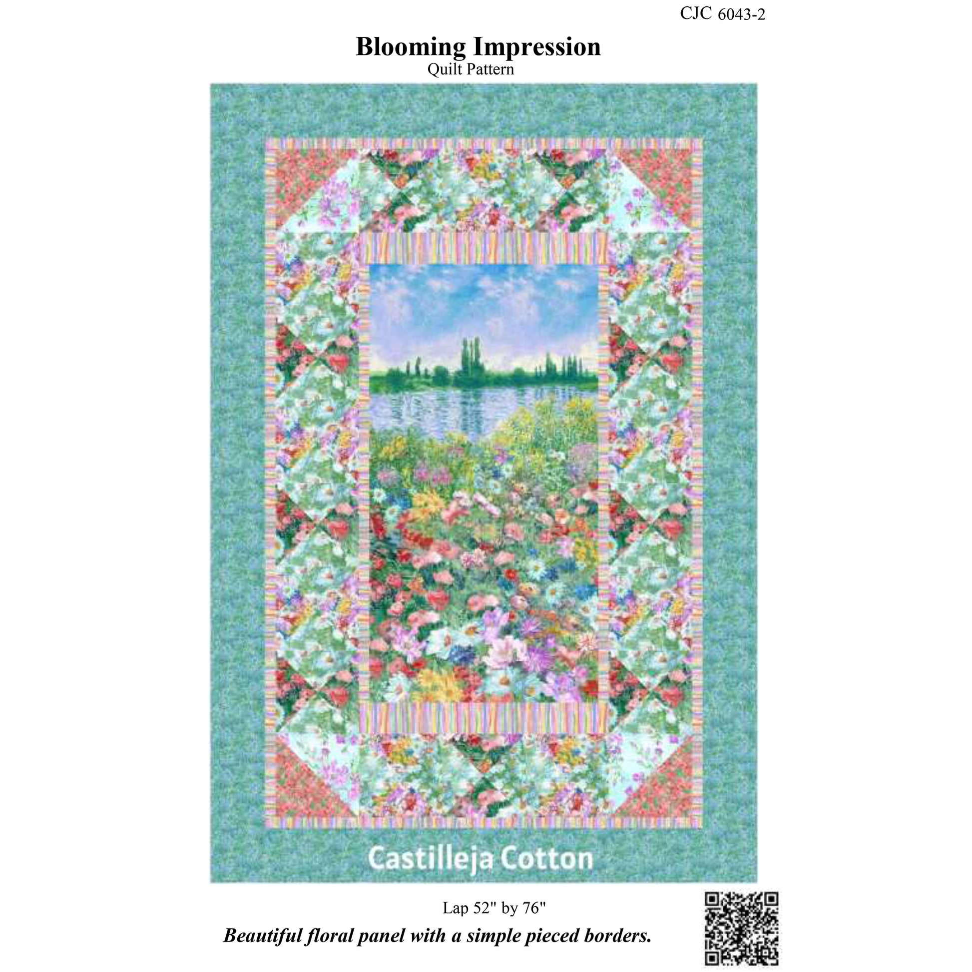Cover image of pattern for Blooming Impression quilt.