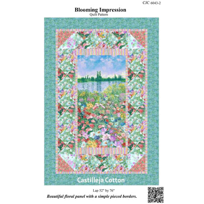 Cover image of pattern for Blooming Impression quilt.