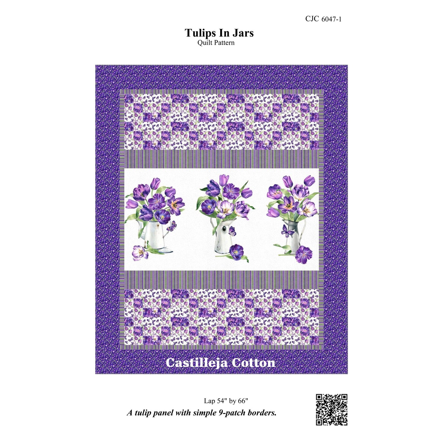 Cover image of pattern for Tulips In Jars quilt.