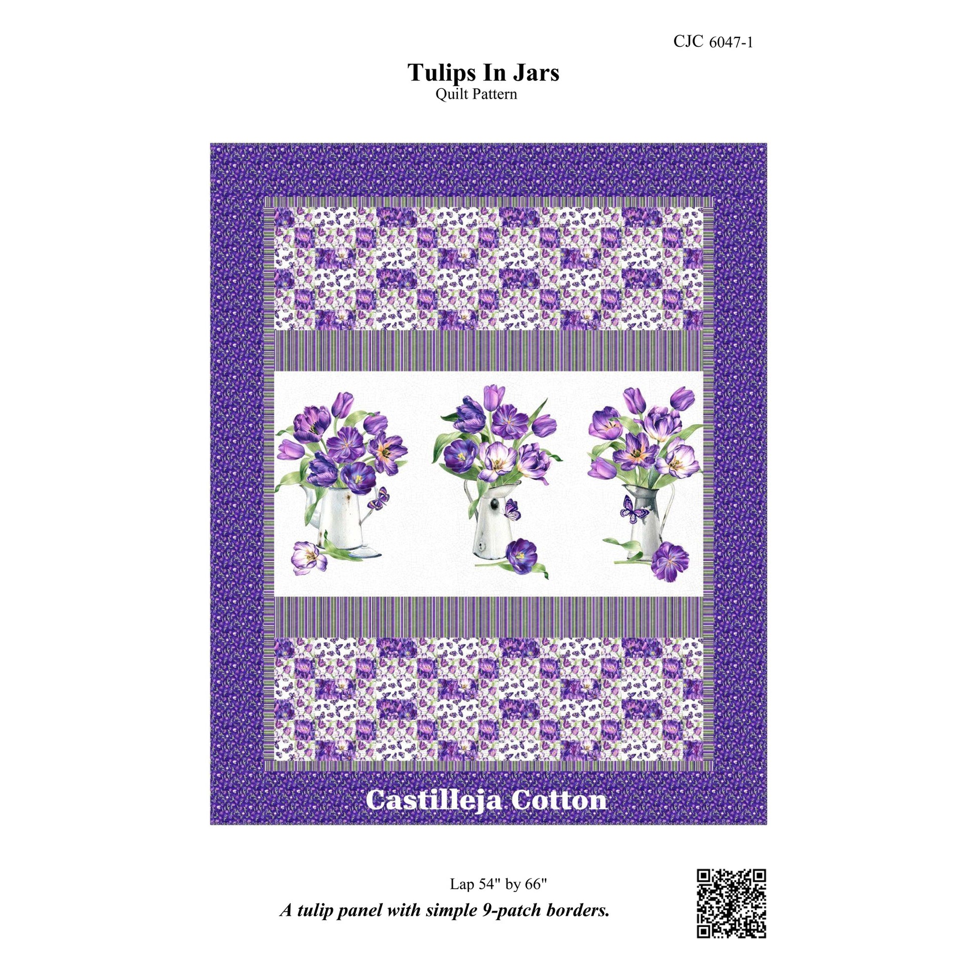 Cover image of pattern for Tulips In Jars quilt.