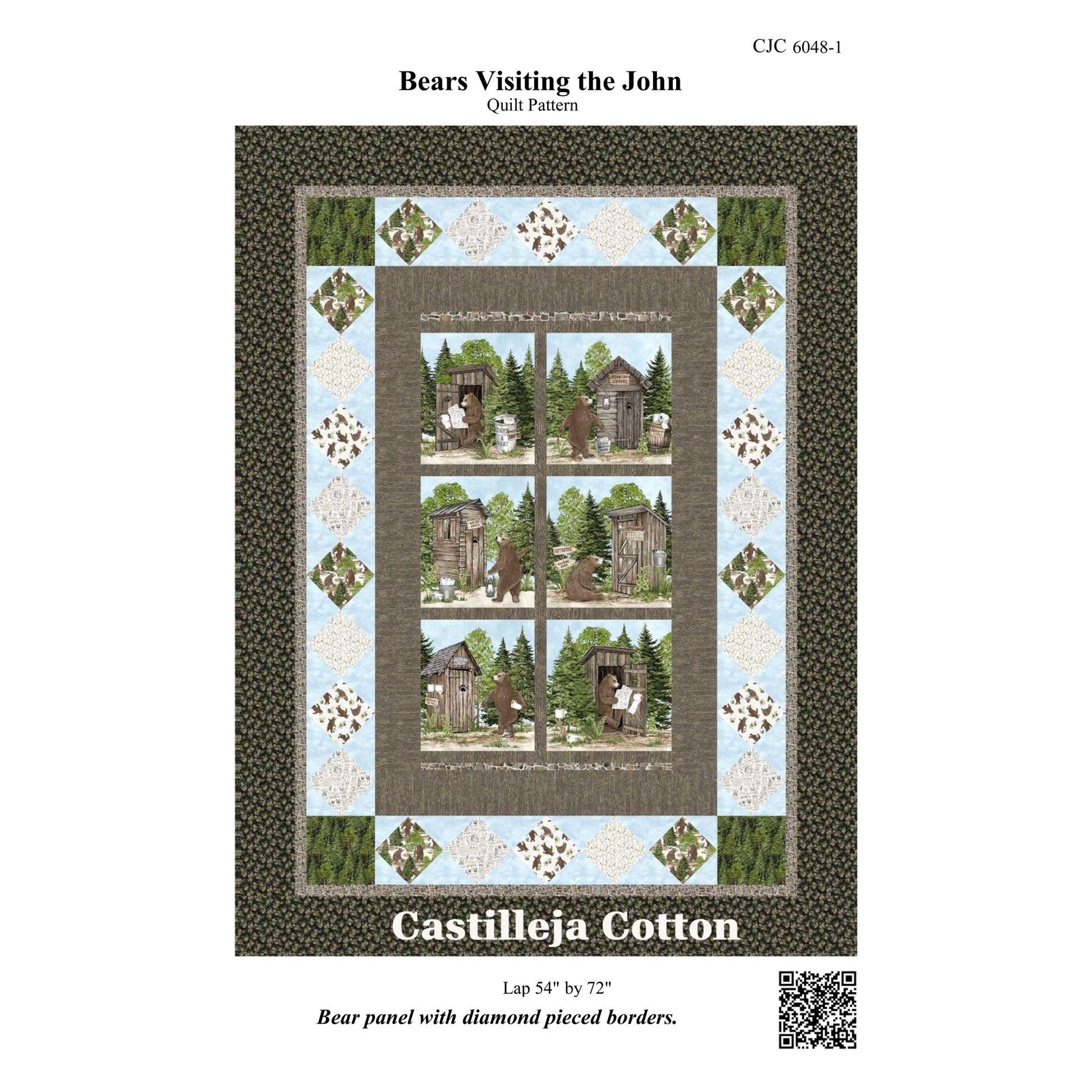 Cover image of pattern for Bears Visiting the John quilt.