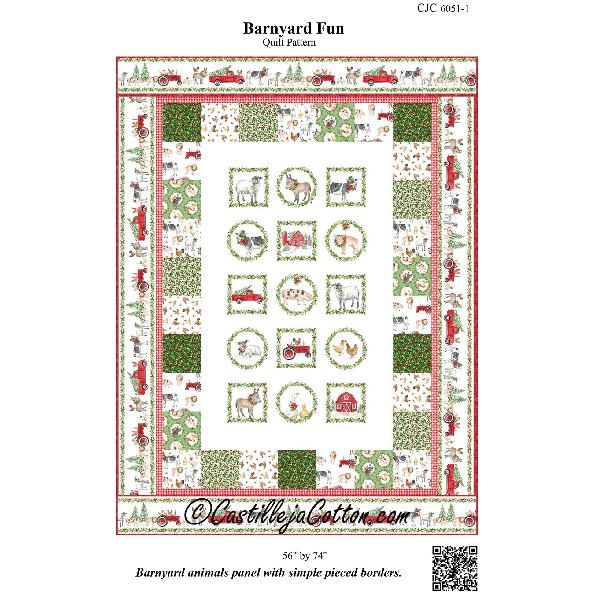 Cover image of pattern for Barnyard Fun quilt.