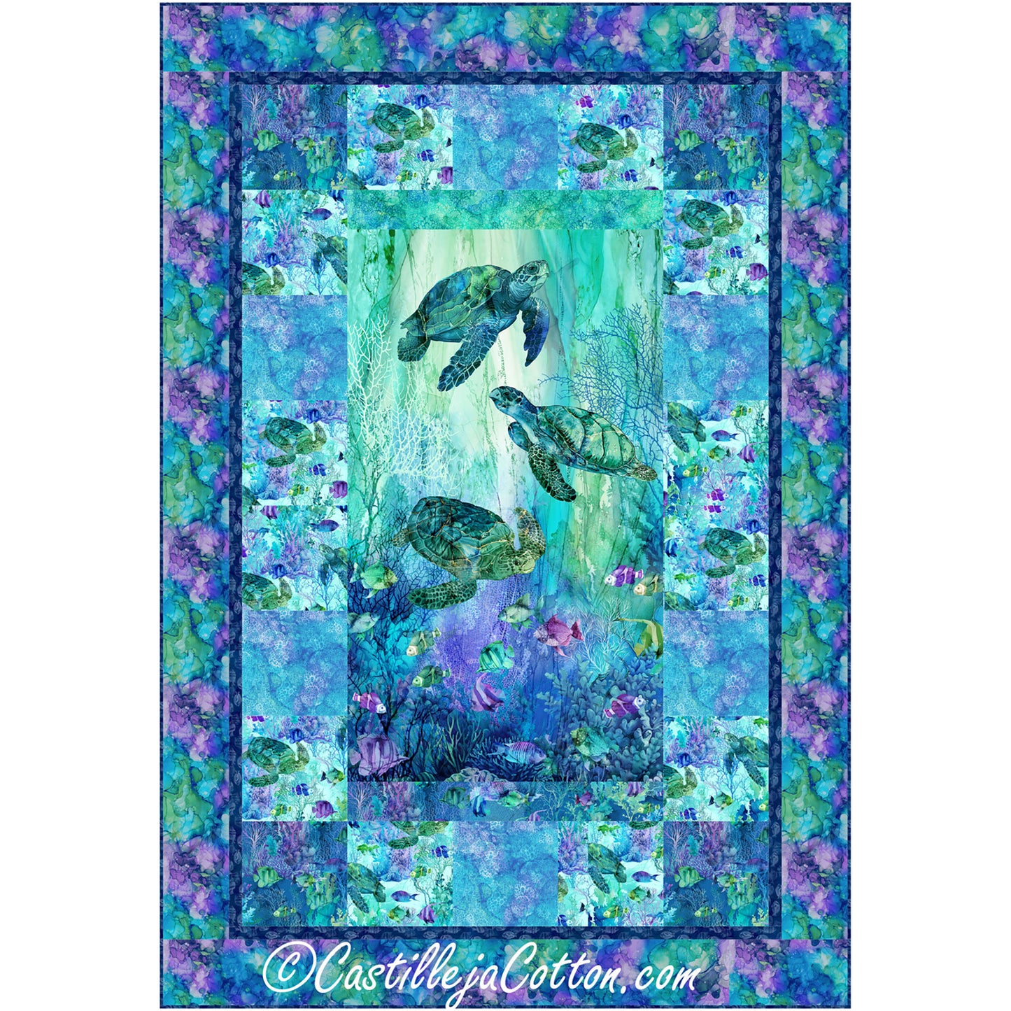 Turtles Swimming Quilt Pattern CJC-60521w - Wholesale Product