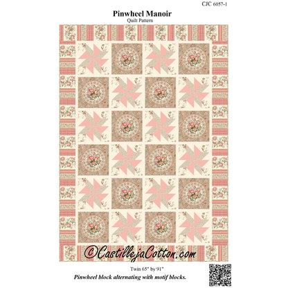 Cover image of pattern for Pinwheel Manoir quilt.