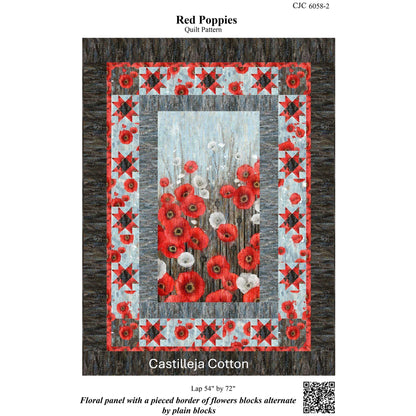 Cover image of pattern for Red Poppies quilt.