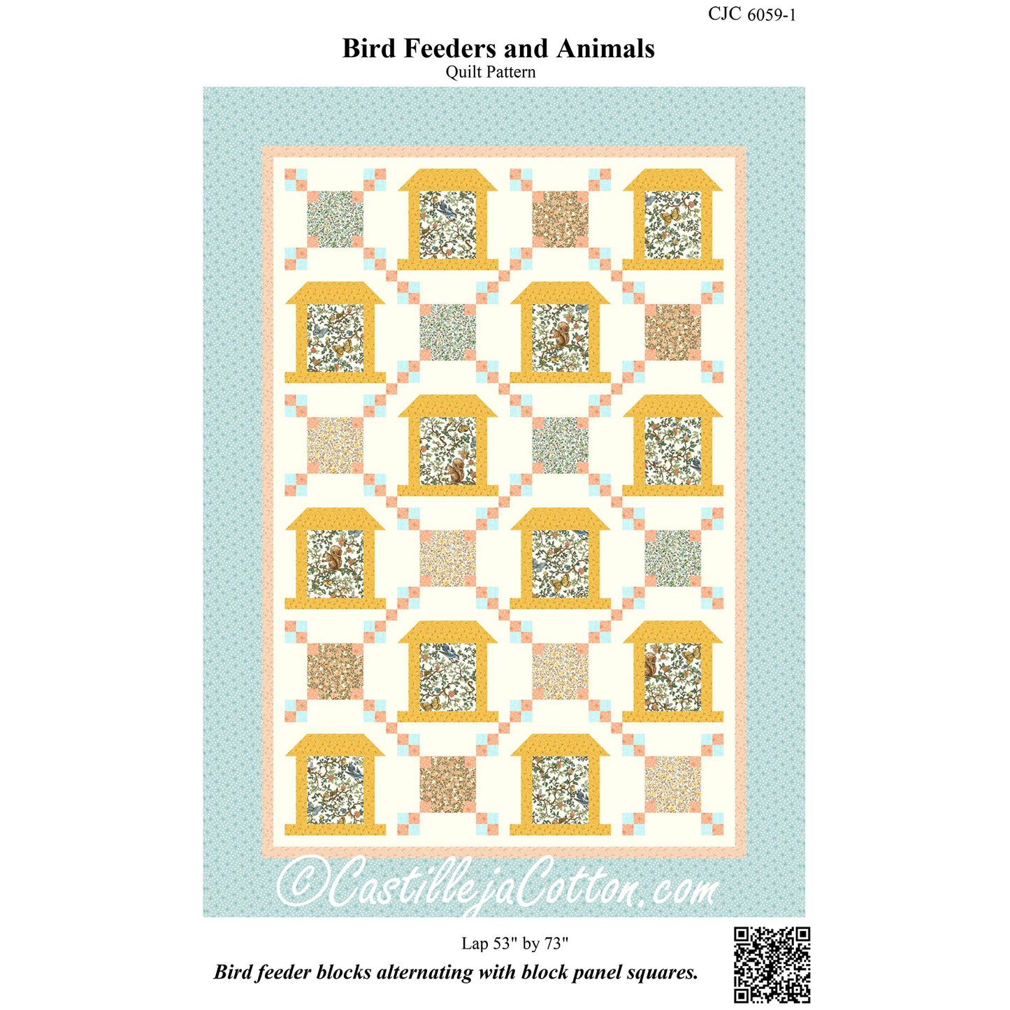 Cover image of pattern for Bird Feeders and Animals quilt.