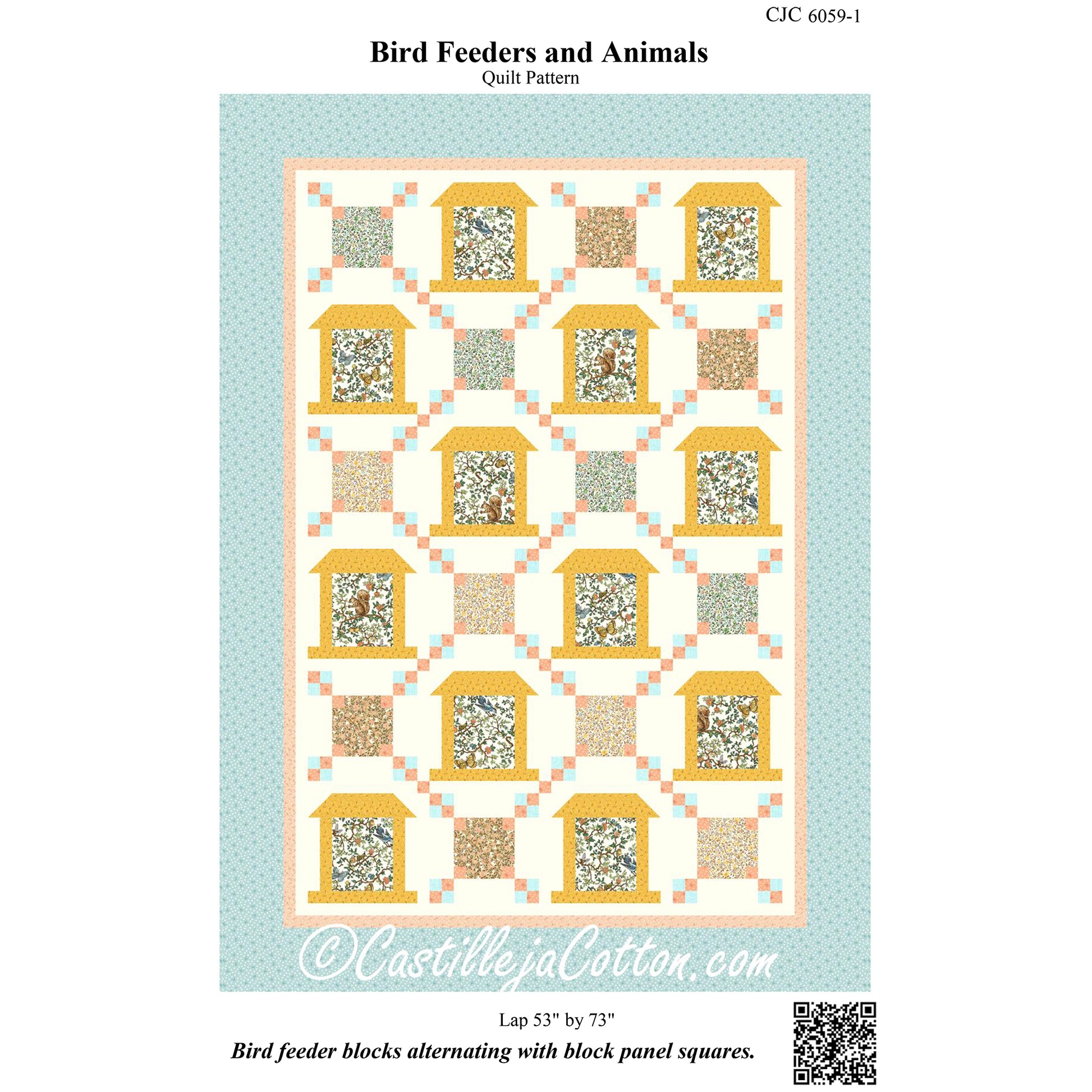 Cover image of pattern for Bird Feeders and Animals quilt.