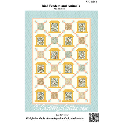 Cover image of pattern for Bird Feeders and Animals quilt.