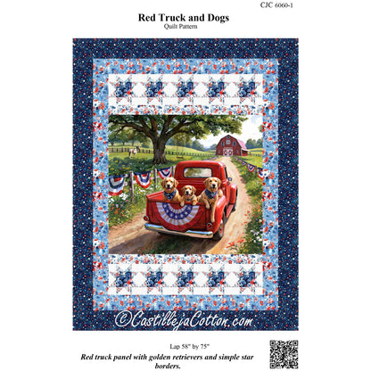 Cover image of pattern for Red Truck and Dogs quilt.
