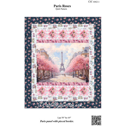 Cover image of pattern for Paris Roses quilt.