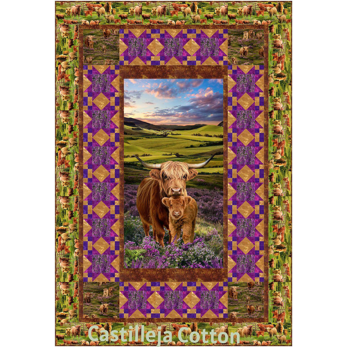 Highland Cow and Calf Quilt Pattern CJC-60701 - Paper Pattern