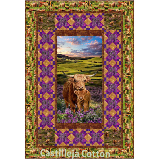 Highland Cow and Calf Quilt CJC-60701e - Downloadable Pattern