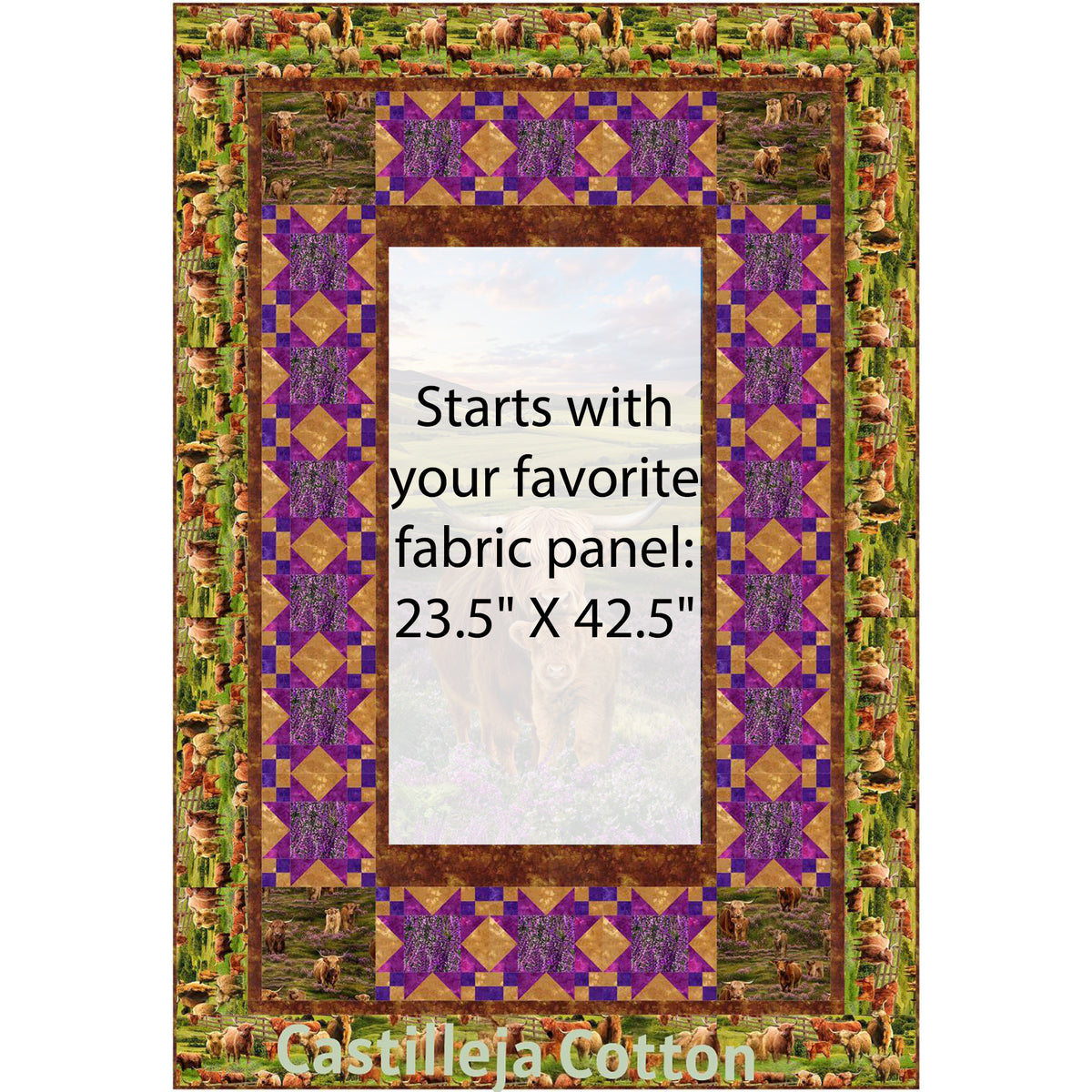 Highland Cow and Calf Quilt Pattern CJC-60701 - Paper Pattern