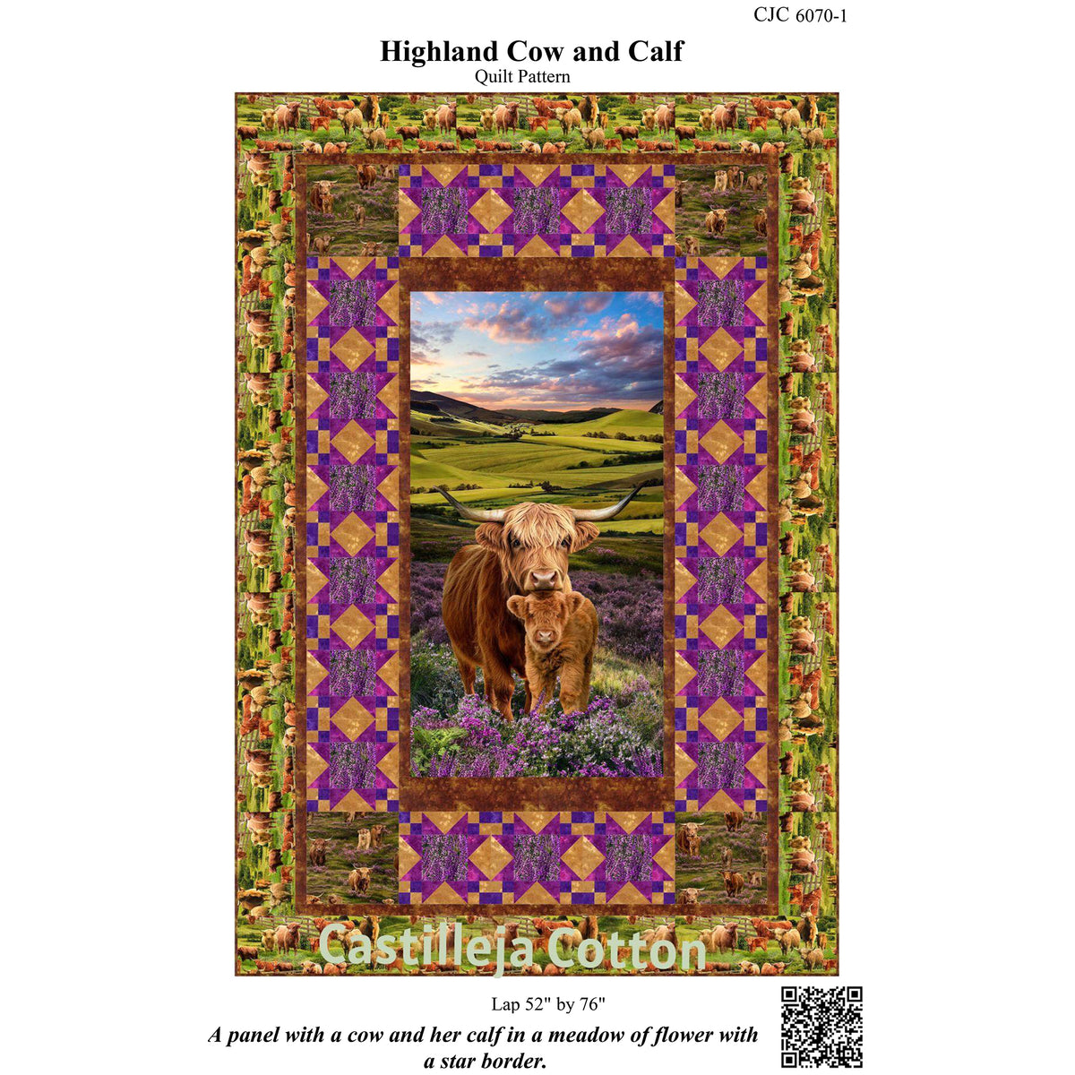 Highland Cow and Calf Quilt Pattern CJC-60701 - Paper Pattern