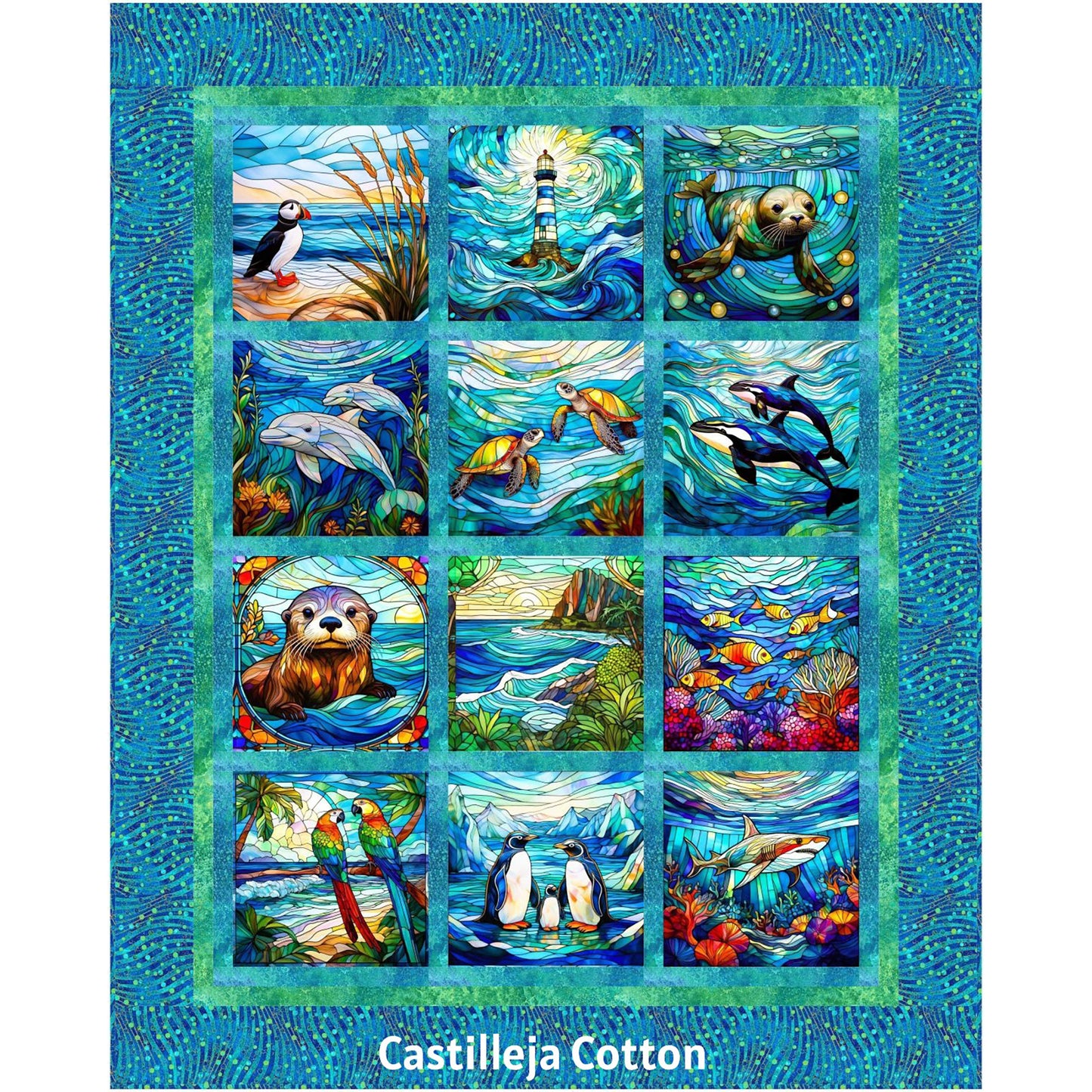 Stained Glass Sea Life Quilt Pattern CJC-60761w - Wholesale Product