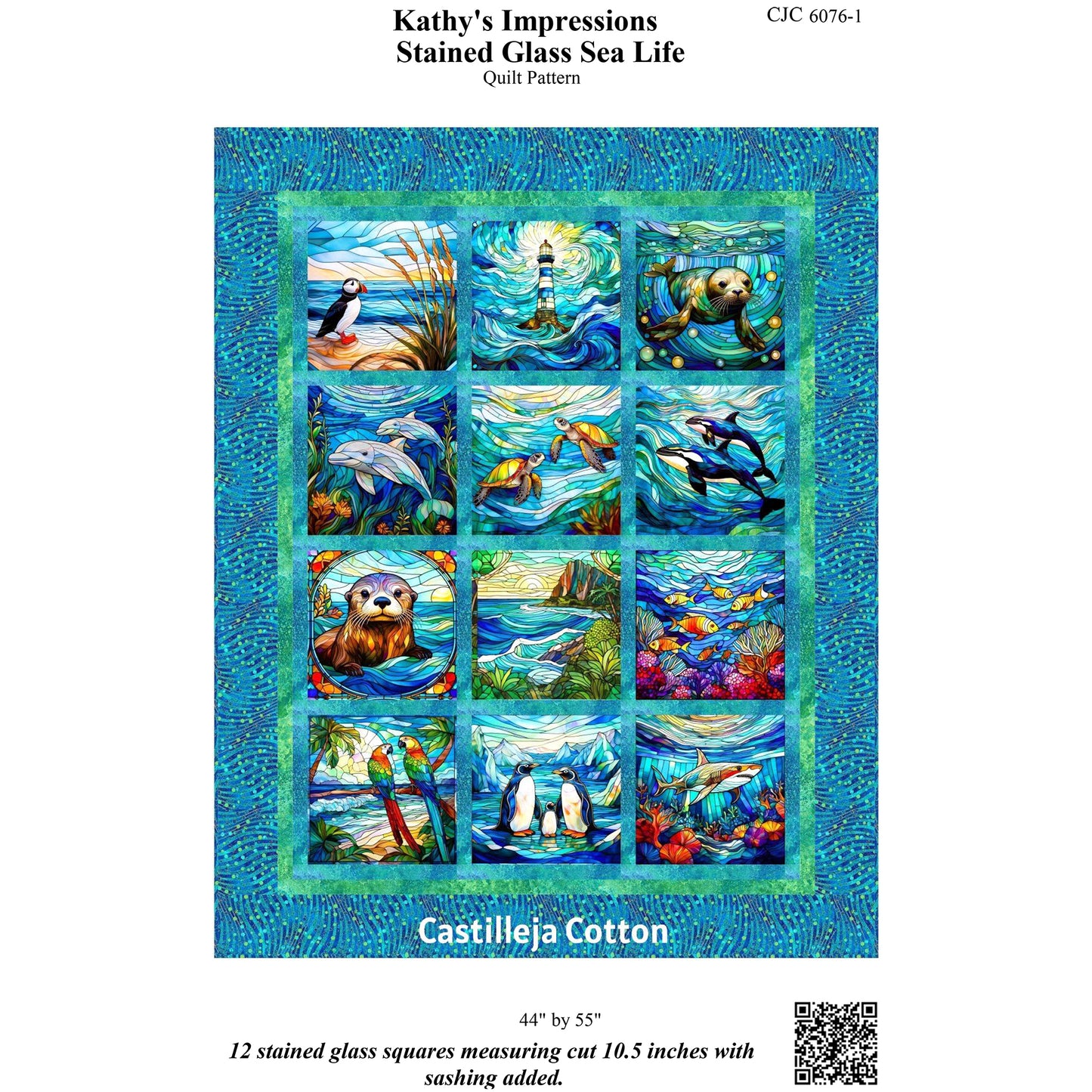 Stained Glass Sea Life Quilt Pattern CJC-60761w - Wholesale Product