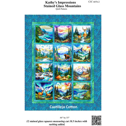 Kathy's Impressions Stained Glass Mountains Quilt Pattern CJC-60762 - Paper Pattern