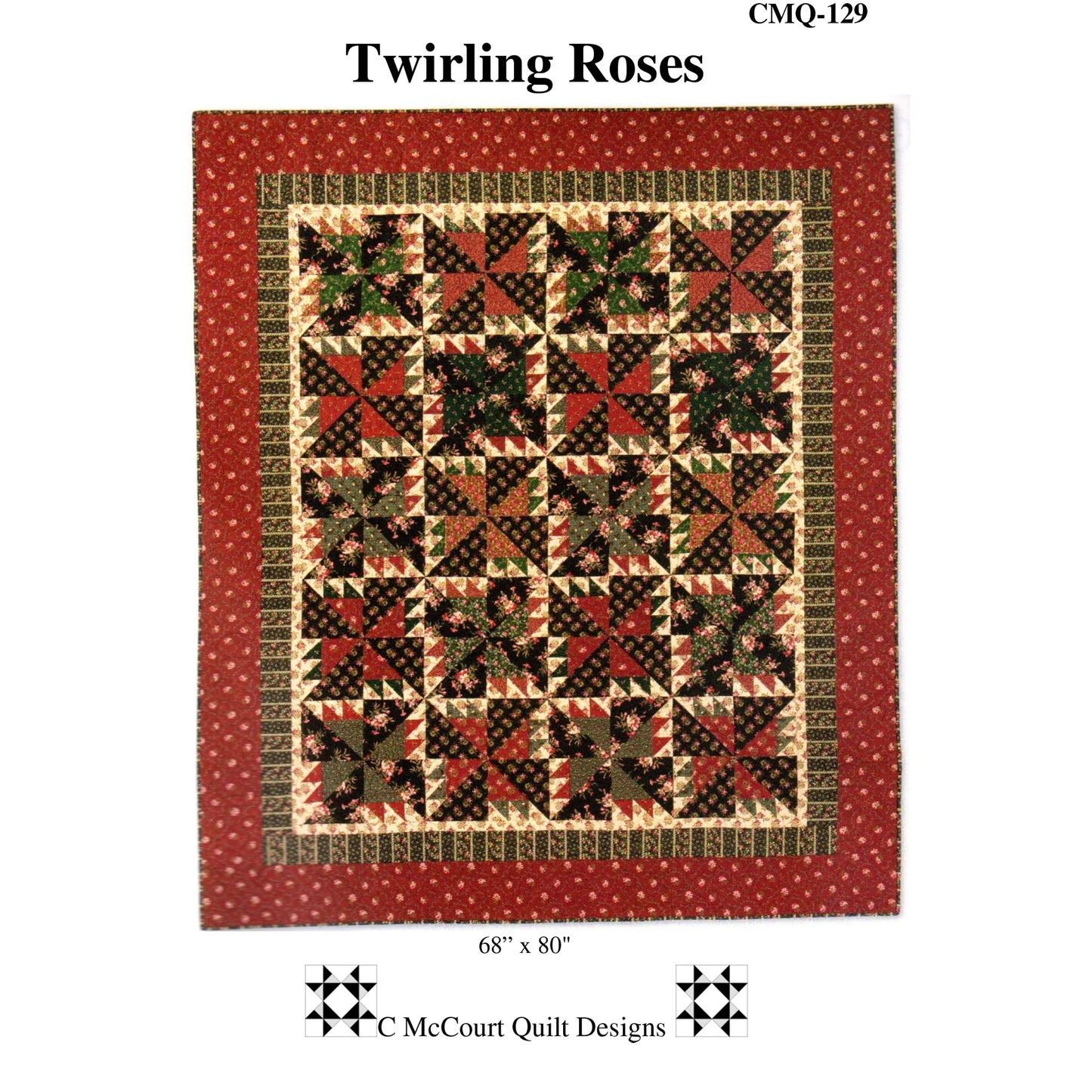 Twirling Roses Quilt CMQ-129e - Downloadable Pattern