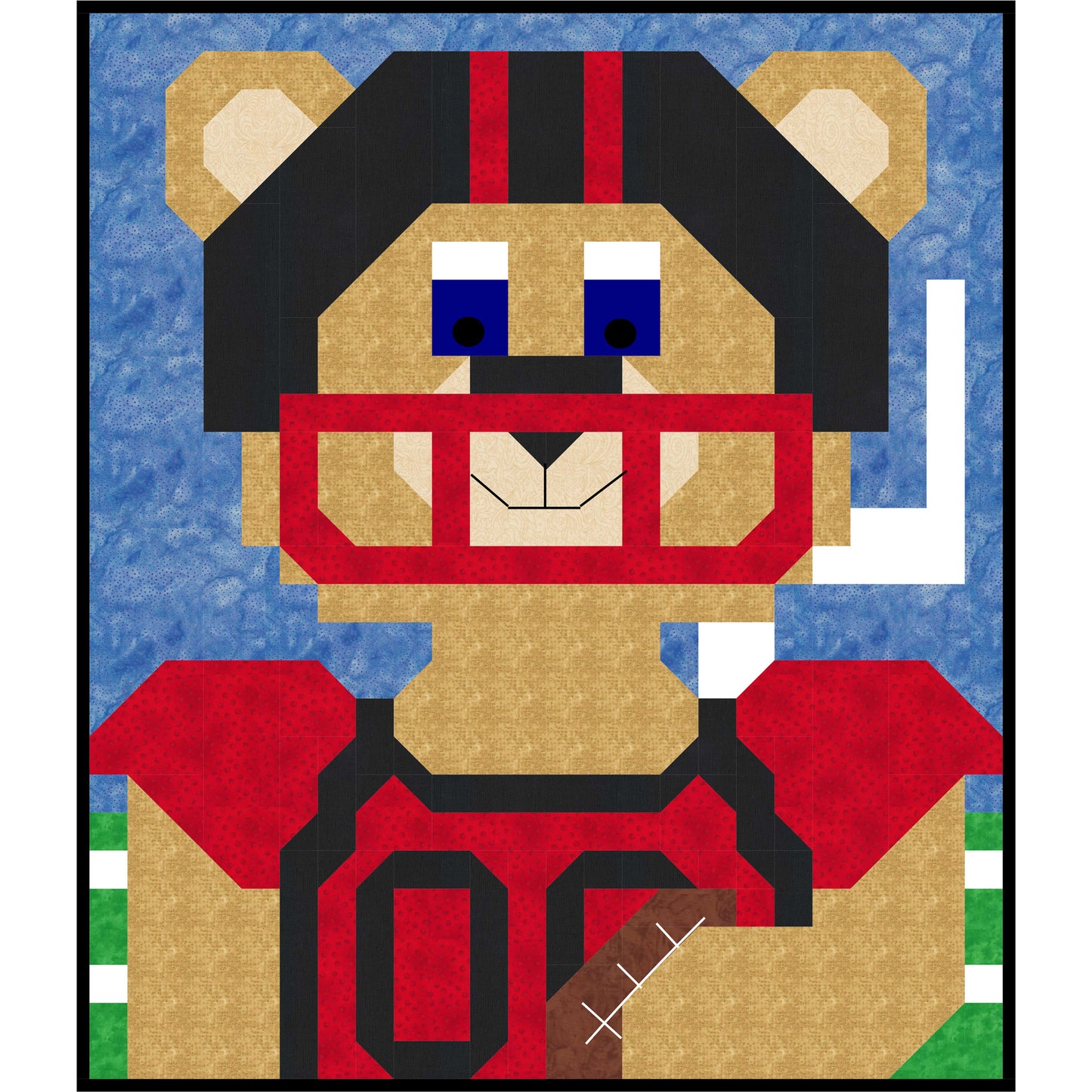 Football Bear Quilt CQ-004e - Downloadable Pattern