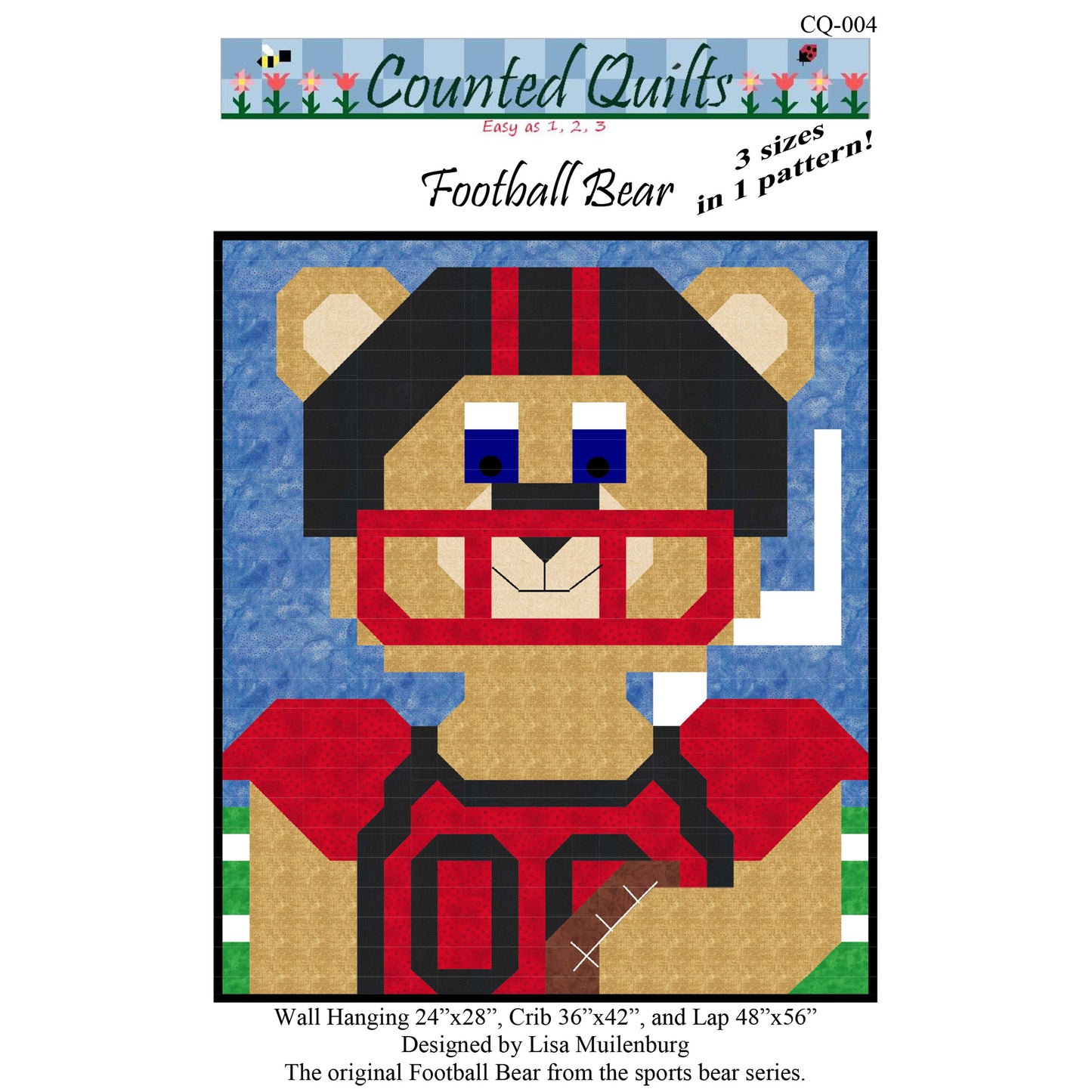 Football Bear Quilt Pattern CQ-004 - Paper Pattern