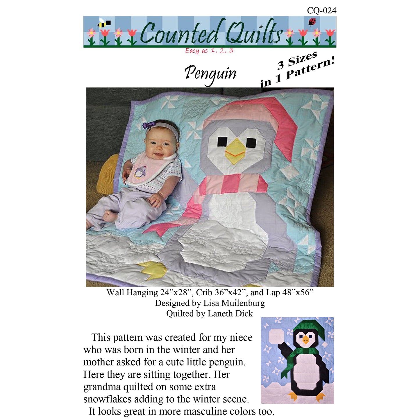 Cover image of pattern for Penguin quilt.