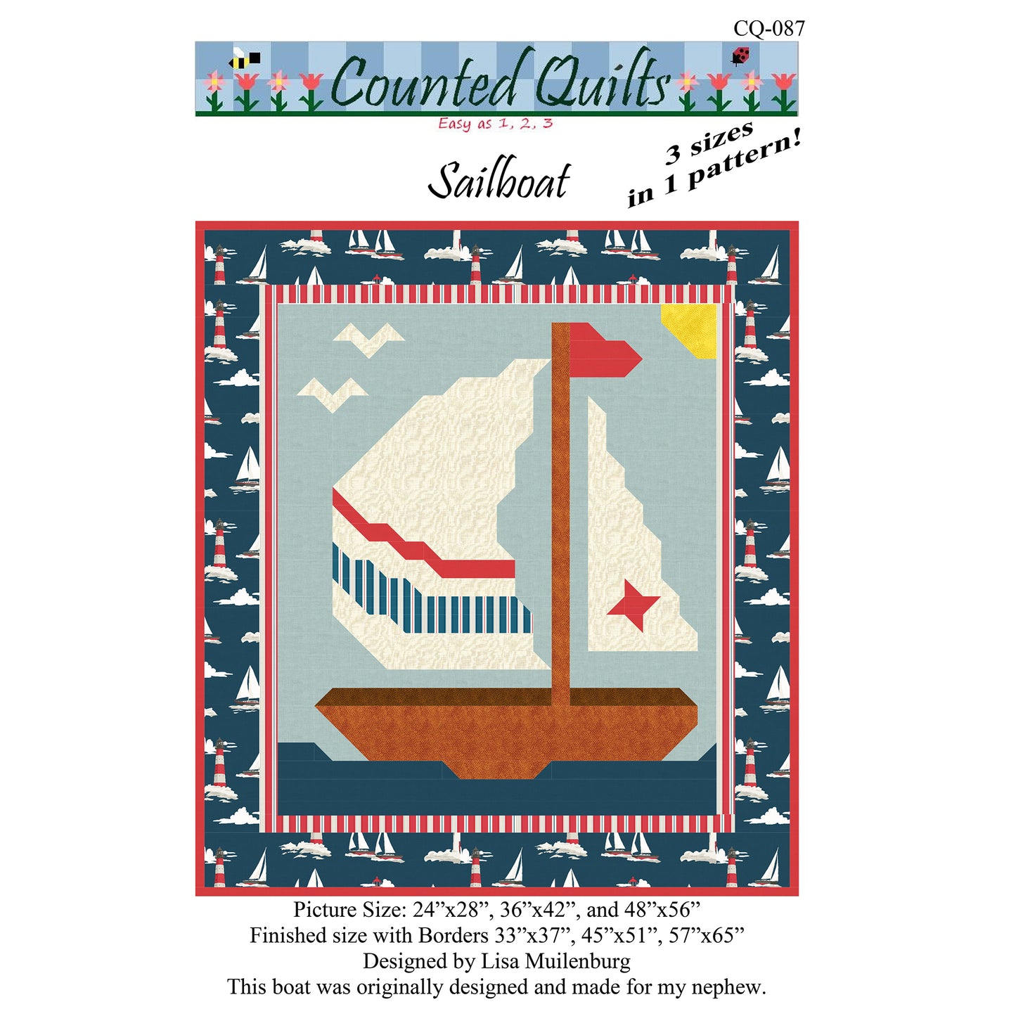 Sailboat Quilt CQ-087e - Downloadable Pattern