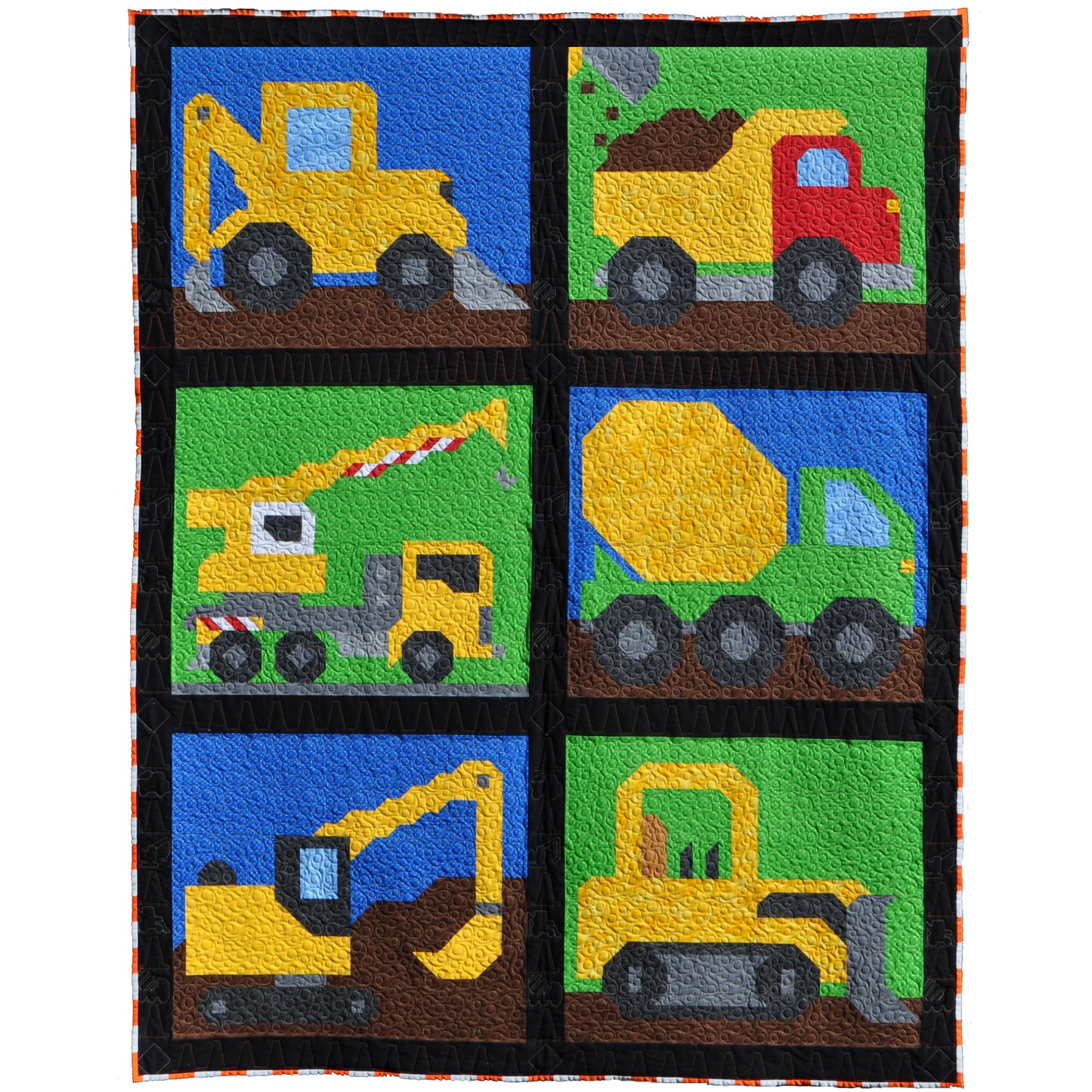 Construction Vehicles Quilt CQ-139e - Downloadable Pattern