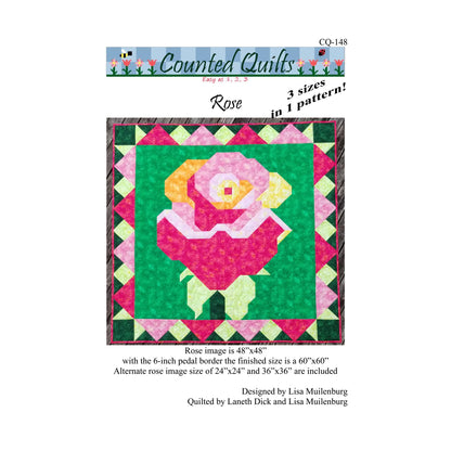Image of the cover for the Rose quilt pattern by Counted Quilts.