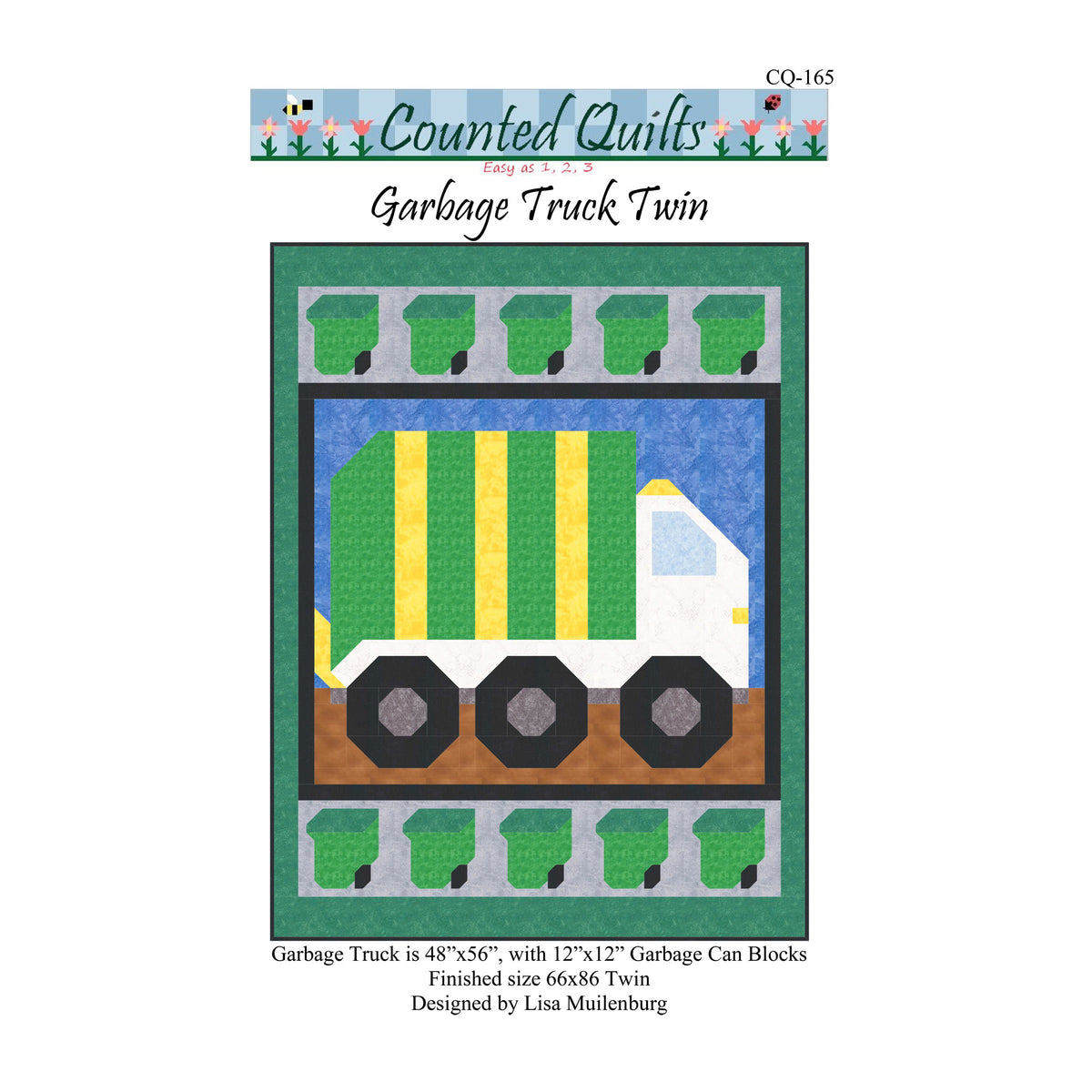 Garbage Truck Twin Quilt Pattern CQ-165 - Paper Pattern