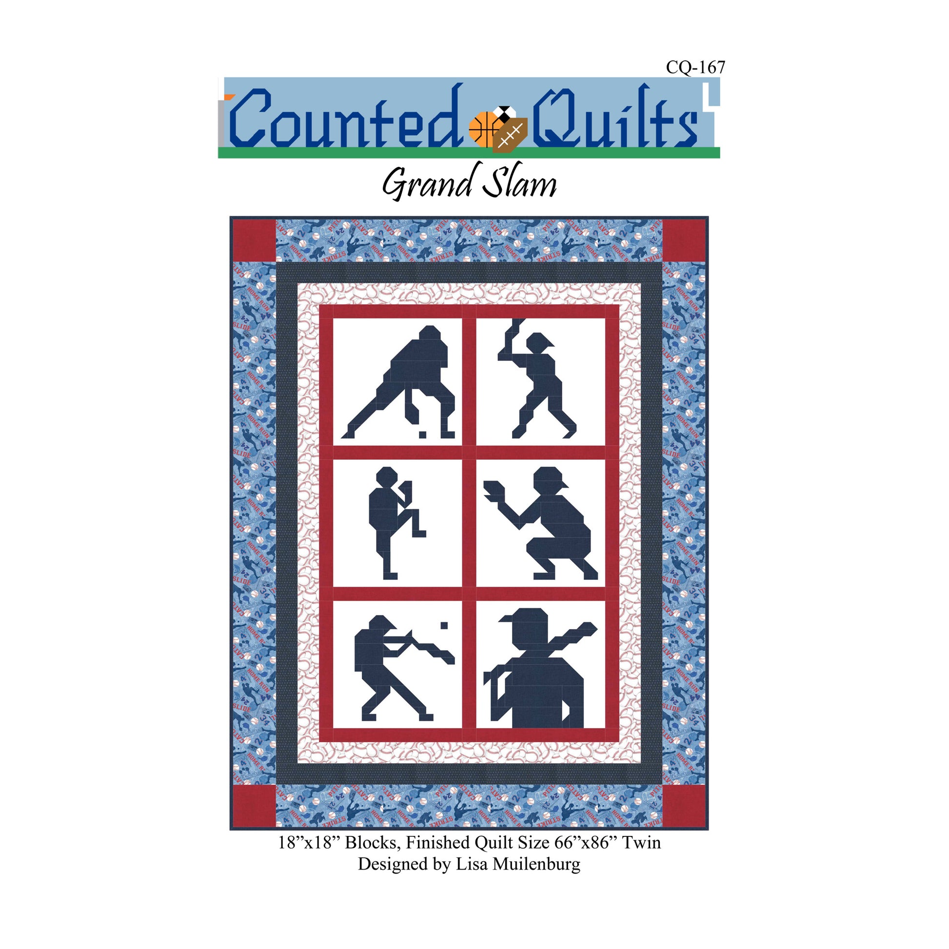 Cover image of pattern for Grand Slam quilt.