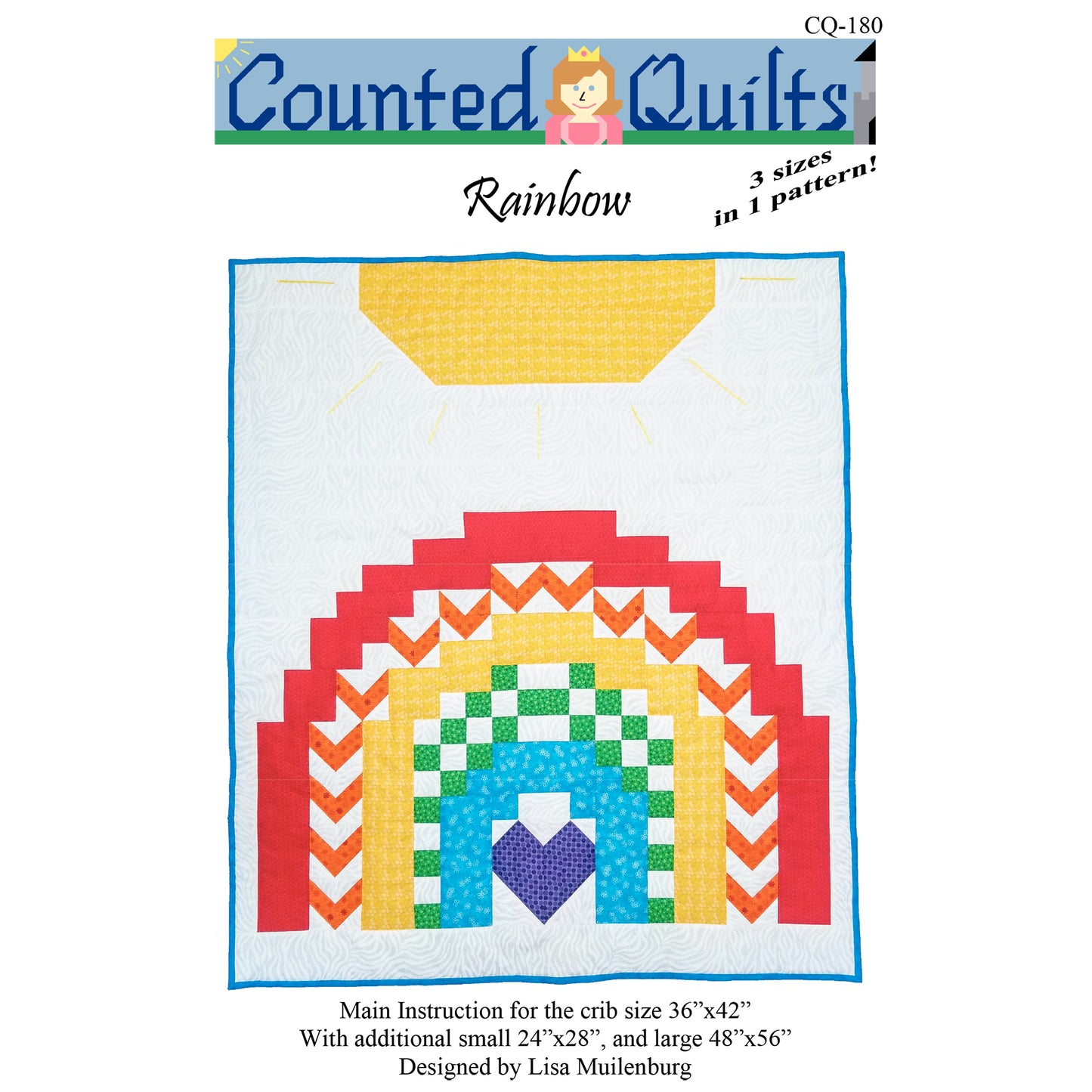 Cover image of pattern for Rainbow quilt.