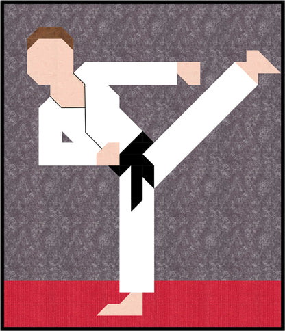 Martial Arts Short Hair Quilt Pattern CQ-187 - Paper Pattern