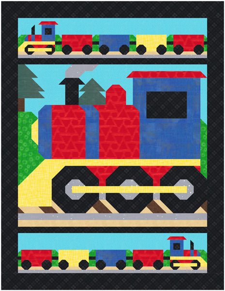 Train Twin Quilt CQ-209e - Downloadable Pattern