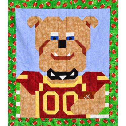 Football Bulldog Quilt CQ-E004e - Downloadable Pattern