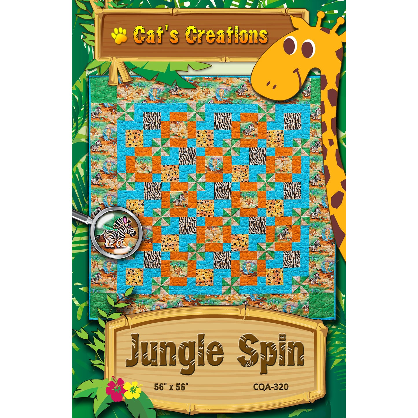Jungle Spin Quilt CQA-320e - Downloadable Pattern