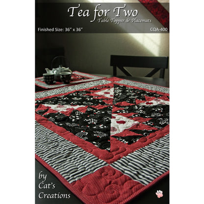 Tea For Two Table Topper and Placemat CQA-400e - Downloadable Pattern