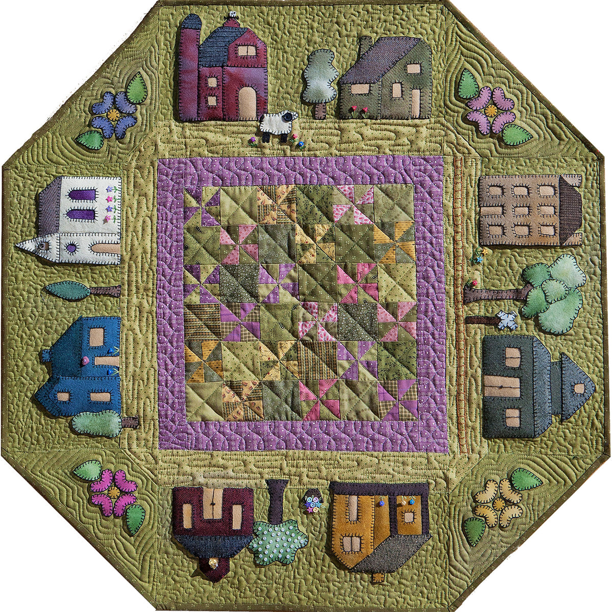Spring Table Topper Patterns Prairie Town in Spring Table Topper CQA-501e - Downloadable Pattern ...