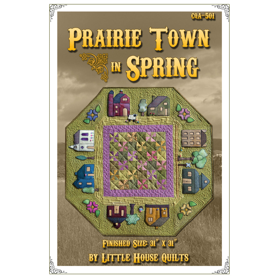 Spring Table Topper Patterns Prairie Town in Spring Table Topper CQA-501e - Downloadable Pattern ...