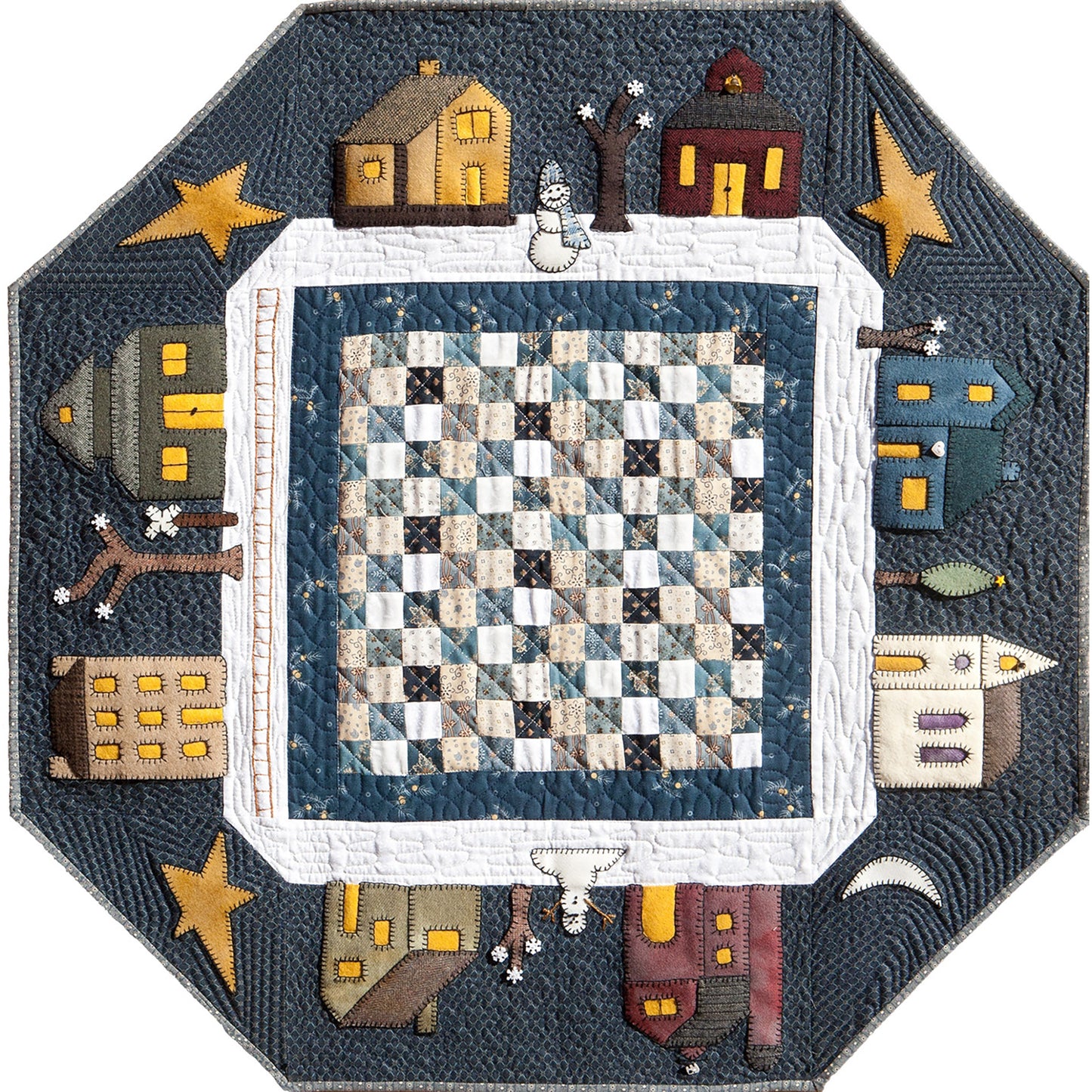 Prairie Town in Winter Table Topper Pattern CQA-504 - Paper Pattern