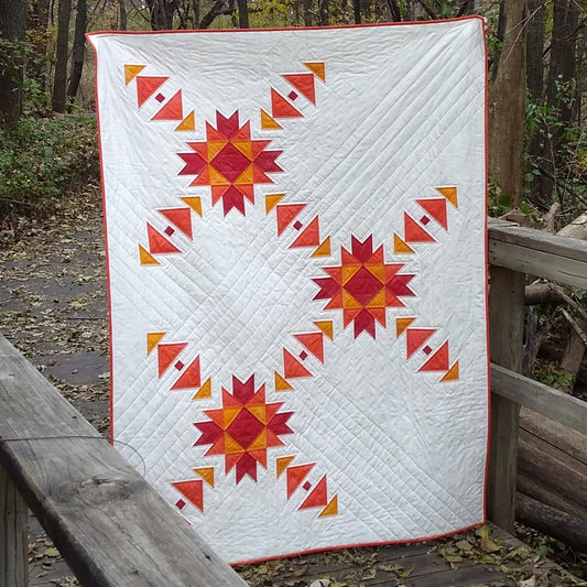 Image of the Triple Sunset quilt by Canuck Quilter Designs.