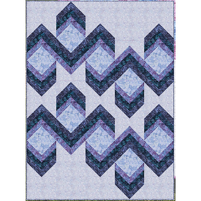 Quilt features ribbons of chevrons to give it a 3-demensional look.