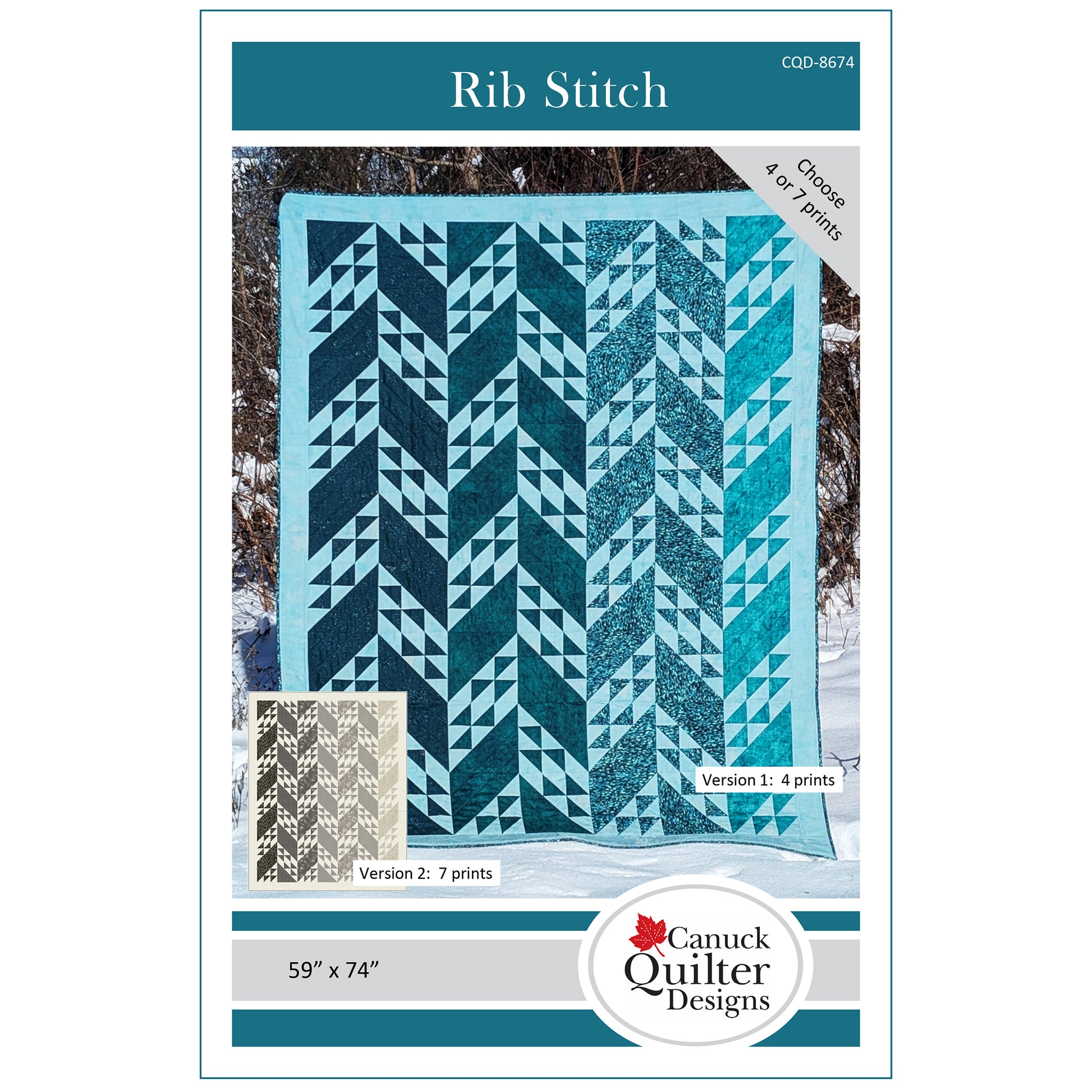 Cover image of pattern for Rib Stitch quilt.