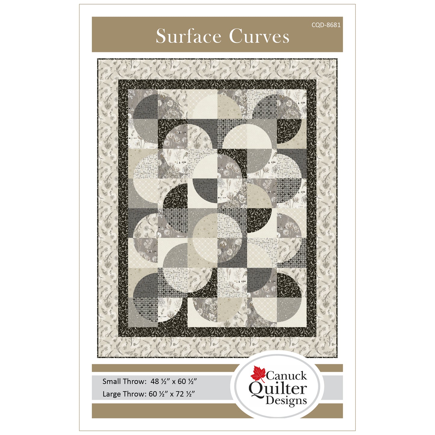 Cover image of pattern for Surface Curves quilt.