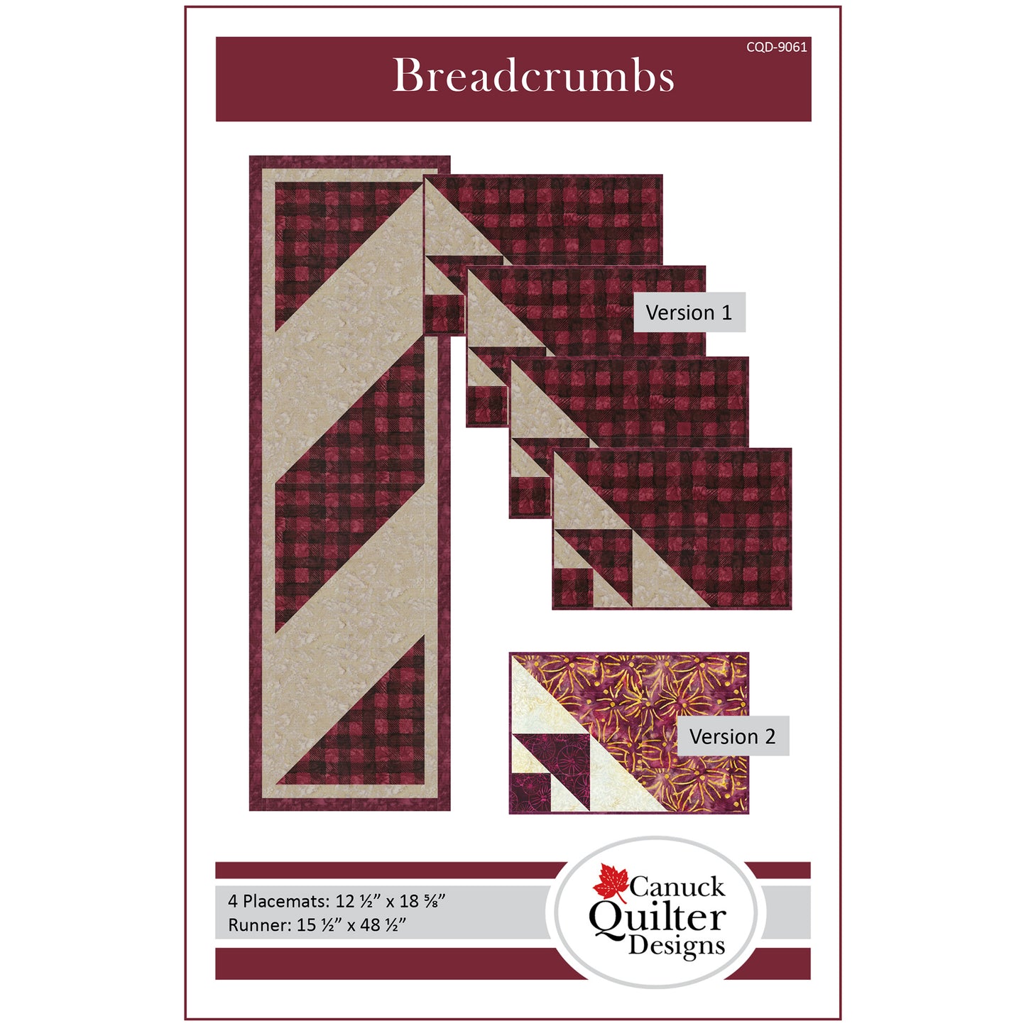 Breadcrumbs Table Runner and Placemats CQD-9061e - Downloadable Pattern