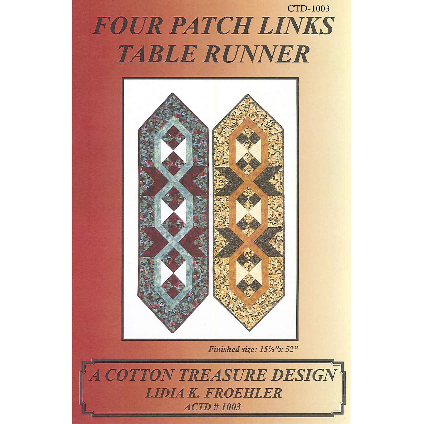Four Patch Links Table Runner CTD-1003e - Downloadable Pattern