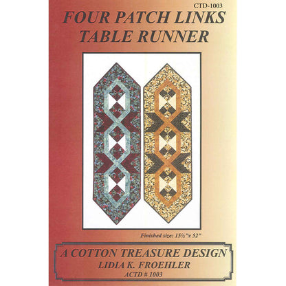 Four Patch Links Table Runner CTD-1003e - Downloadable Pattern
