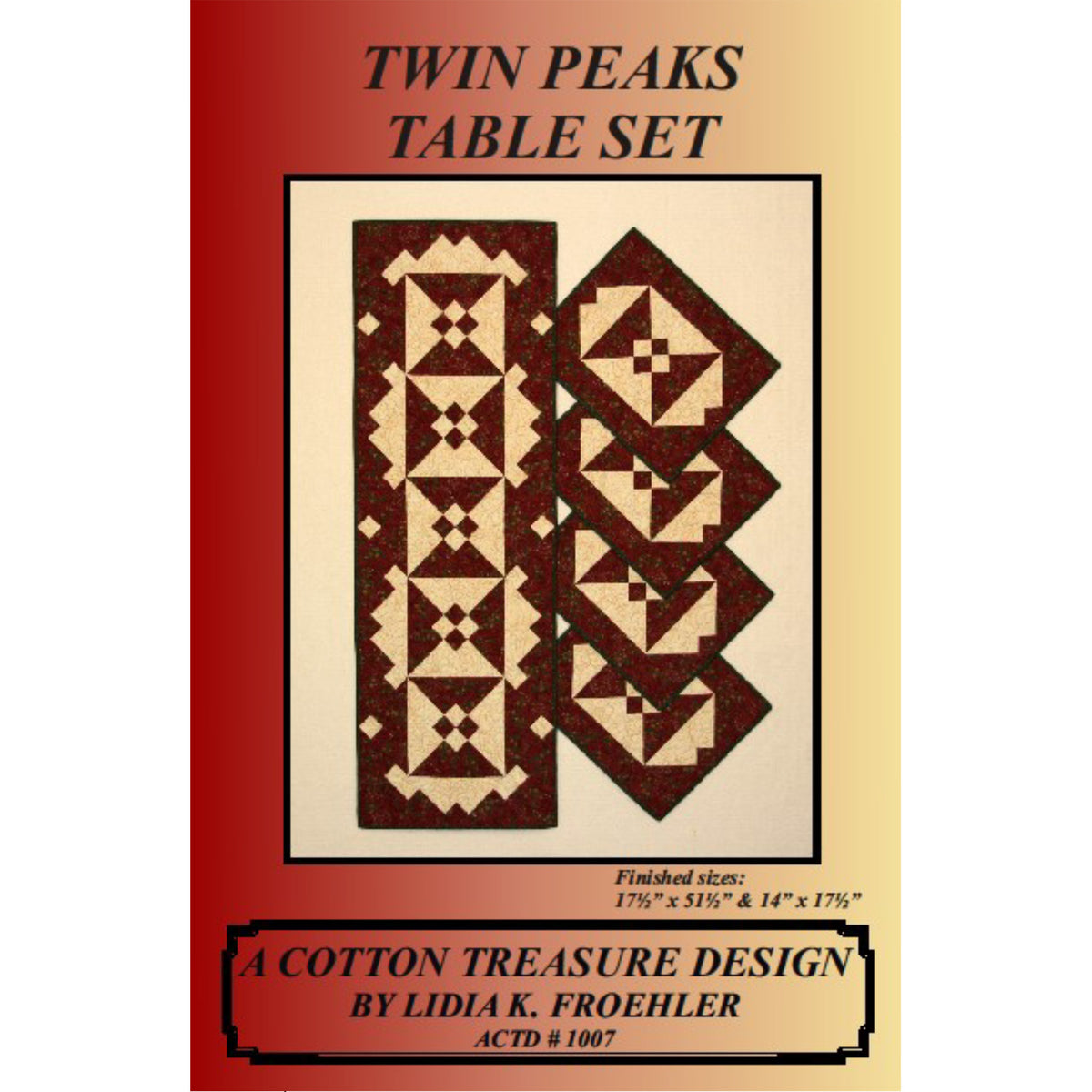Twin Peaks Placemats and Table Runner Pattern CTD-1007 - Paper Pattern