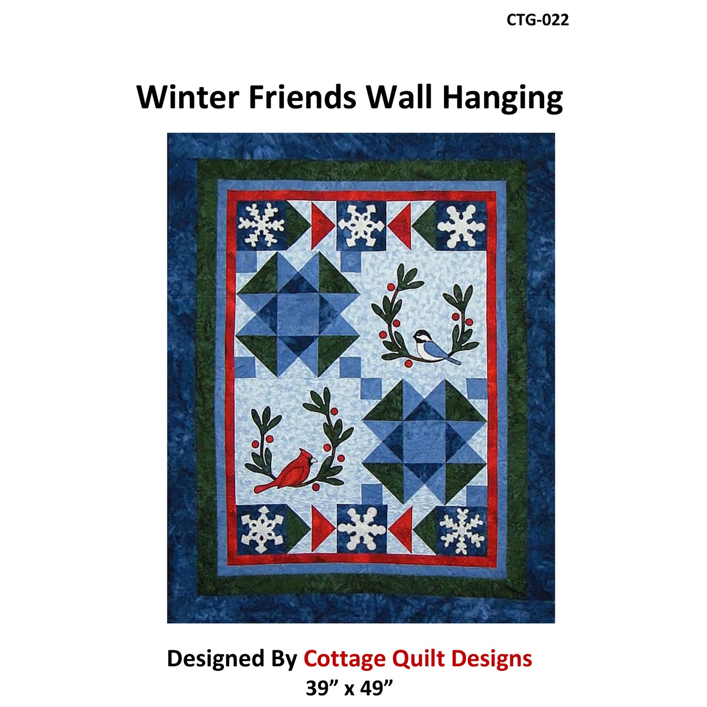 Cover image of pattern for Winter Friends Wall Hanging quilt.